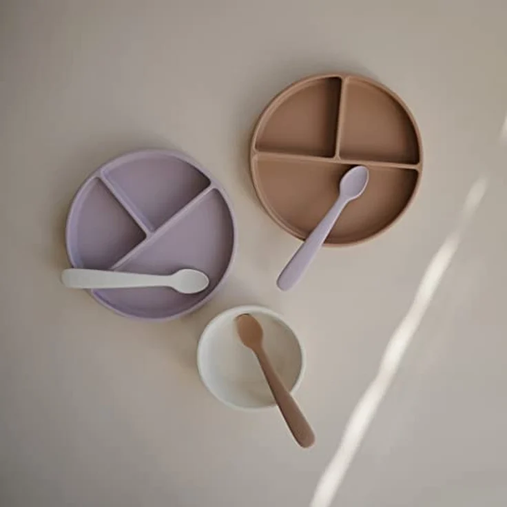 Mushie Teller Teller Soft Lilac Silikon – Bild 4