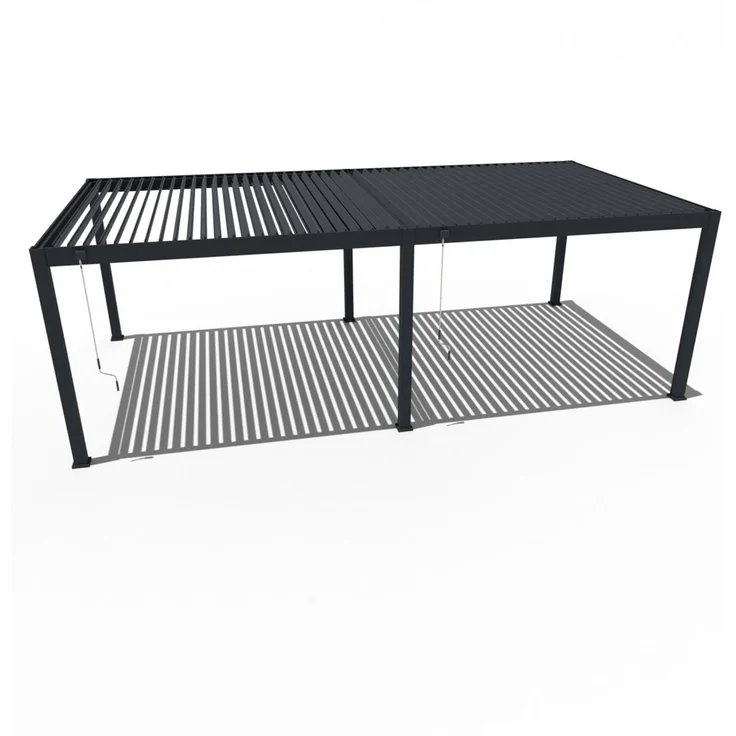 Weide Deluxe Plus | Pergola Voll Aluminium freistehend | 4 x 8 M | Lamellendach anthrazit – Bild 11
