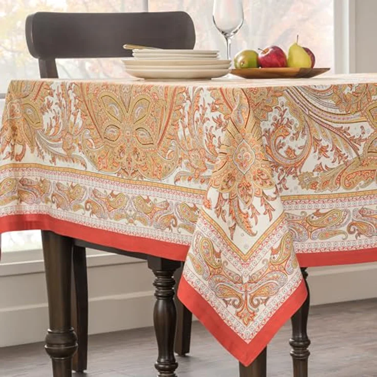 Maison d' Hermine Tischdecke aus 100% Baumwolle mit Paisleymuster, für Küche, Esszimmer, Dekoration, Partys, Hochzeiten, Erntedankfest, Weihnachten (rechteckig, 152x308 cm) – Bild 9