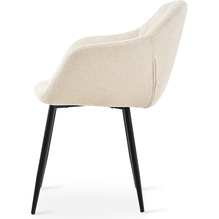GOEURVANT 711 Esszimmerstühle 4er-Set mit Armlehnen, Chenille - Creme – Bild 6