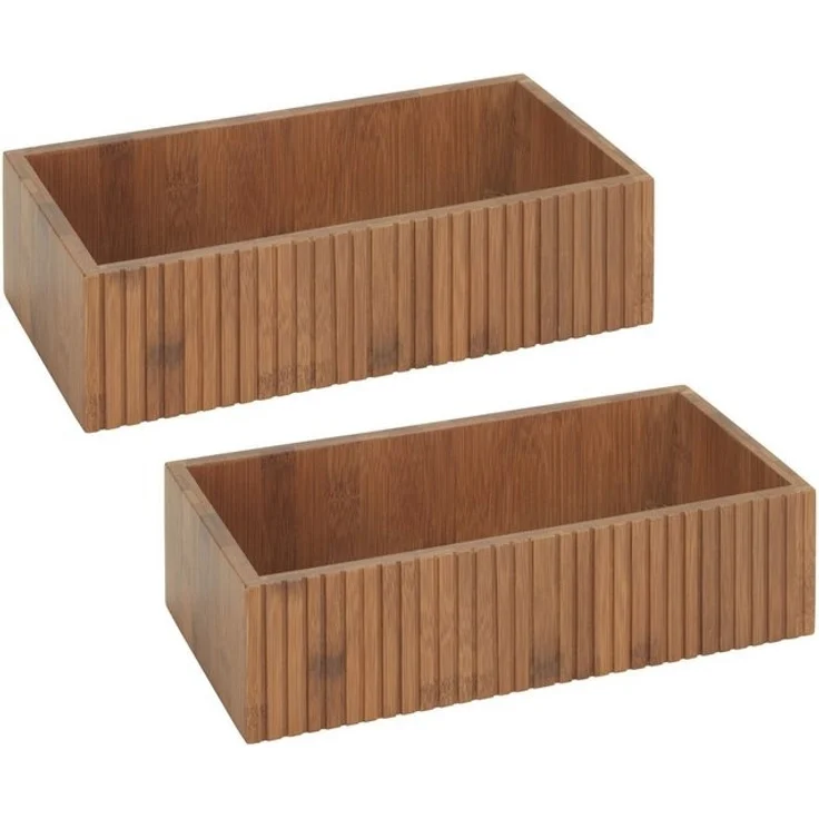 WENKO Aufbewahrungsbox Modell Mera (Set, 2 St), Organizer aus geräuchertem Bambus für die Küche, Landhaus-Stil – Bild 4
