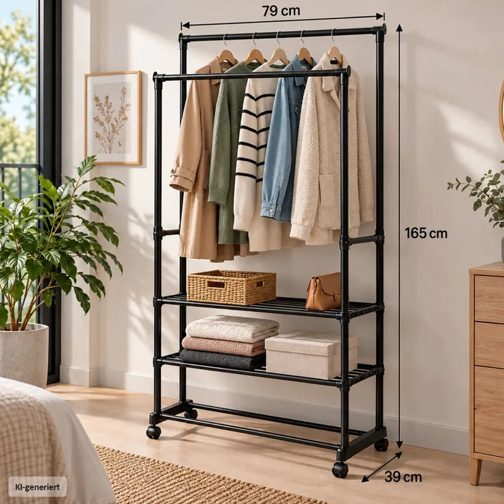 HTI-Living Kleiderschrank Regal für begehbaren Kleiderschrank Lena (Stück, 1-St, 1 Kleiderständer, ohne Dekoration) Kleiderständer Garderobe