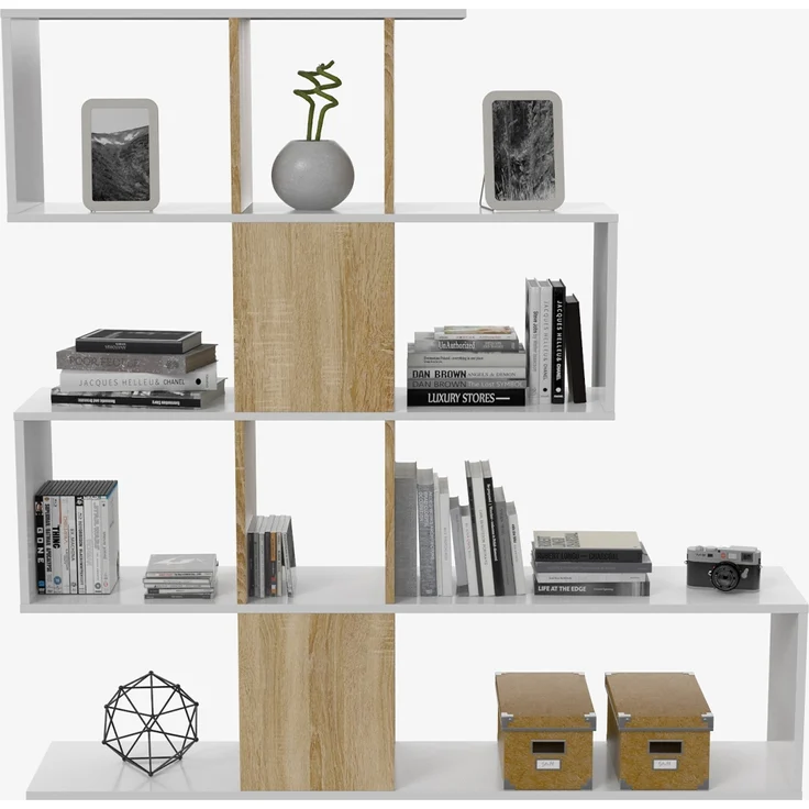 Calicosy 'ZIGZAG' Bücherregal mit 4 Ebene, und 11 Fächern - Zigzag - Helles Holz – Bild 8