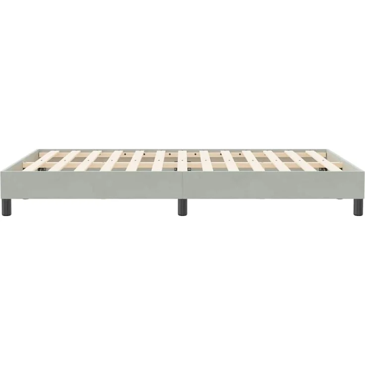 vidaXL Boxspringbett ohne Matratze Hellgrau 120x210 cm Samt 3315819 – Bild 6