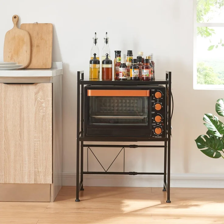 Küchenregal Sorsele verstellbar 79x40-63x32 cm Schwarz [en. casa] – Bild 2