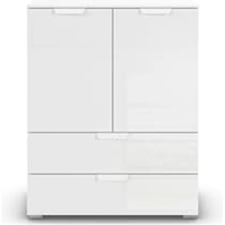 rauch Aditio Box, Kommode, 2-türig, 2 Schubladen, mit Glasfront, mit Softclose-Funktion, Farbe Weiß, BxHxT 80x100x42cm – Bild 6