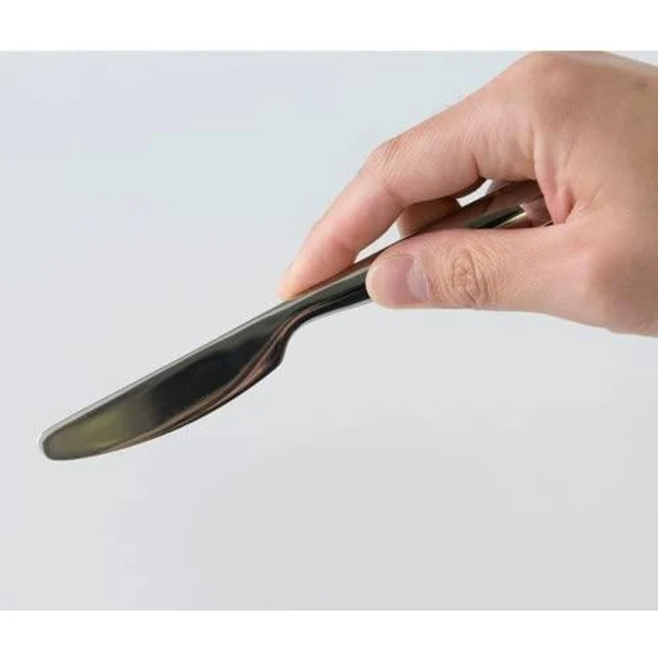 Alessi Dessertmesser in 18-10 Stahl Aisi 420 Hochglanzpoliert mit Reliefdekor, Silber, 3 x 22 x 5,5 cm, 6er-Set – Bild 5