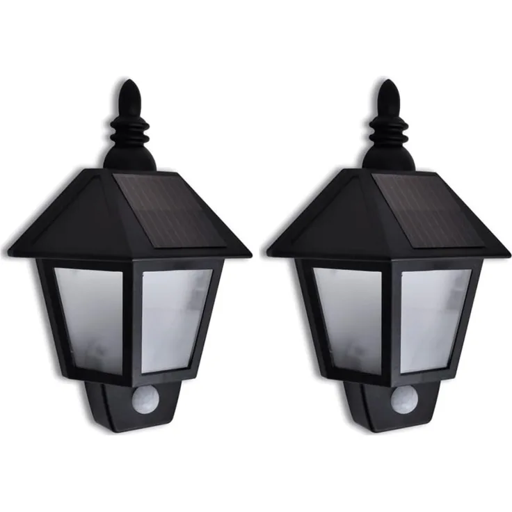 vidaXL Solar-Wandleuchten mit Bewegungsmelder 2 Stk. 270518