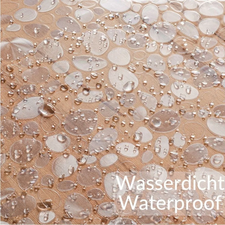 ANRO Tischdecke FLOKY Steine mattiert einseitig 1,5mm Tisch Schutzfolie Geruchsneutral (Rolle 1-tlg, eine Folie), Pflegeleicht 90x100cm Prägung mit Motiv Weiß