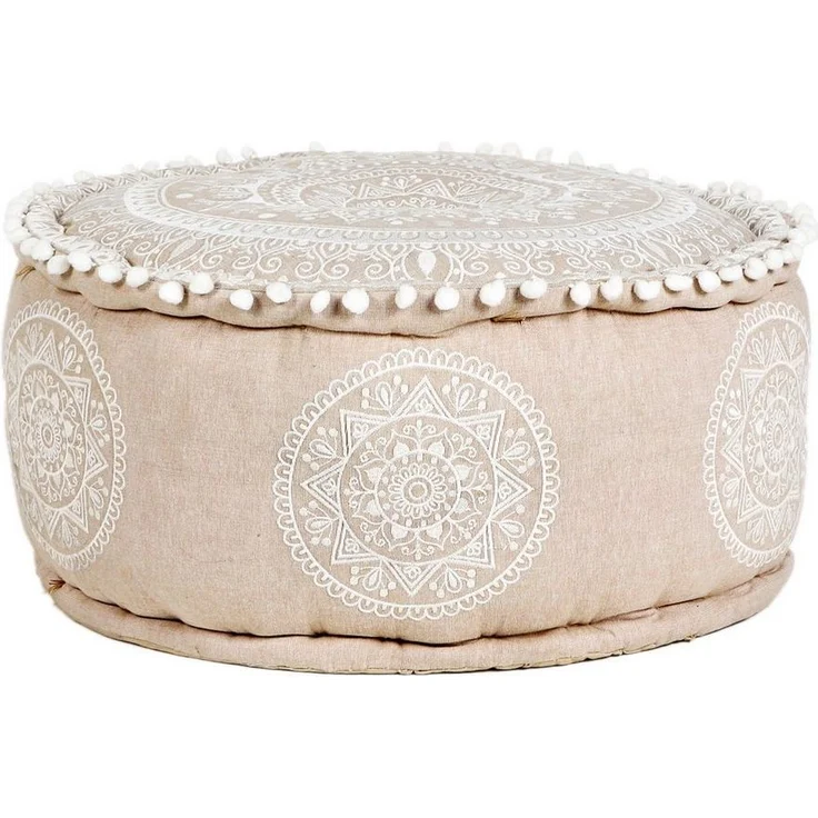Marrakesch Orient & Mediterran Interior Pouf Boho Style Pouf Hocker Deko Donia 50x25 cm, Handarbeit – Bild 2