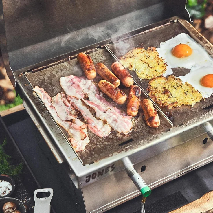 BURNHARD Plancha Grillplatte Edelstahl für Gasgrill JONES, 3mm Materialstärke, Pfannenfunktion, spülmaschinengeeignet, ideal für Fisch, Burger, Eier & Beilagen - 18,9 cm x 29,2 cm x 1,5 cm - Multi-Color - #945097 – Bild 6