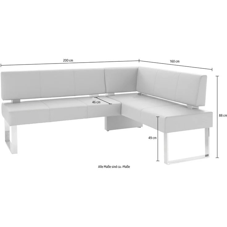 Home affaire Eckbank Rab, in 2 Breiten (180 oder 200 cm), Bezug in verschiedenen Qualitäten – Bild 2