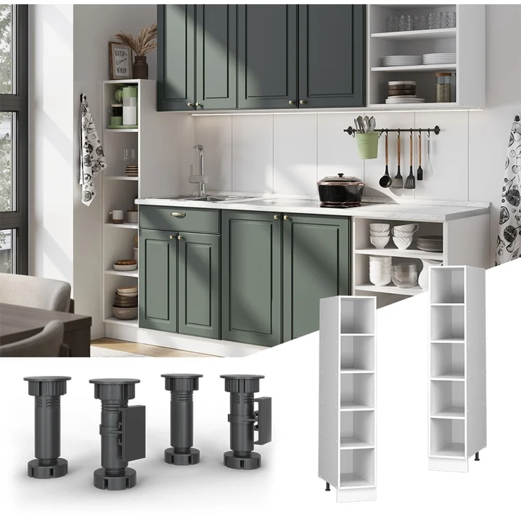 Küchenregal Fame-Line Weiß 30 cm ohne Arbeitsplatte Vicco – Bild 4