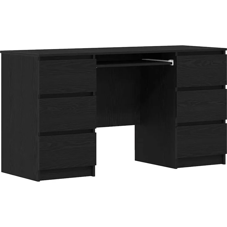 vidaXL Schreibtisch mit Speicher Schwarz Eichen-Optik 140 x 50 x 76 cm 3329284