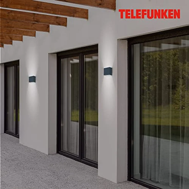 TELEFUNKEN LED Außenleuchte Telefunken 303405TF Up&Down Wandleuchte, IP44 spritzwassergeschützt, neutralweiße 4000K, anthrazit grau – Bild 3