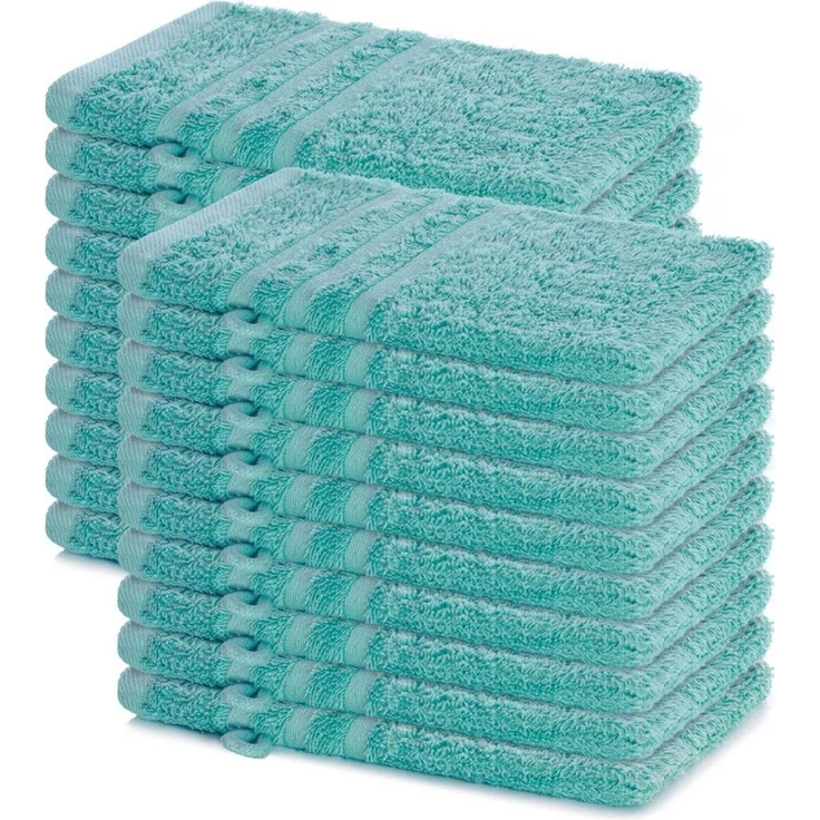 Lavea Waschhandschuh 20er Set Waschhandschuhe, 15 x 21 cm, Elena-Frottierserie, Waschlappen, (20-St), 500 g/m² Frottier, weich & saugstark, pflegeleicht – Bild 1