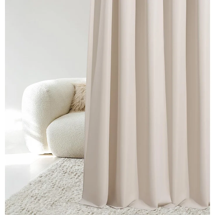 ROOM99 Vorhang mit Silberen Ösen Aura 180x260 cm Breite x Höhe Schiebegardinen Modern Curtain Wohnzimmer Schlafzimmer Hellbeige, 1 Stück