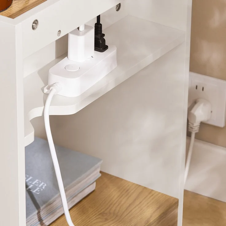 SoBuy FBT128-WN Nachttisch, MDF, Lackiert, Weiß, 42 x 55 x 40 cm – Bild 8