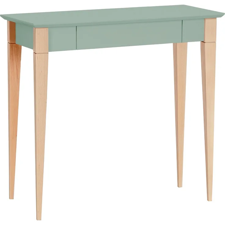 Ragaba Schreibtisch mit Schublade, MDF & dekorative Beine aus massivem Buchenholz, 85x40 cm, Salbei Grün