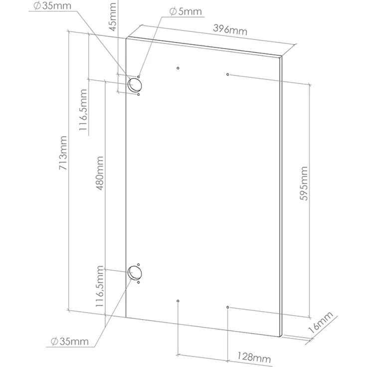 Küchenfront R-Line Schwarz Hochglanz 46x71.6 cm Möbelfront für den Eckunterschrank Vicco – Bild 2
