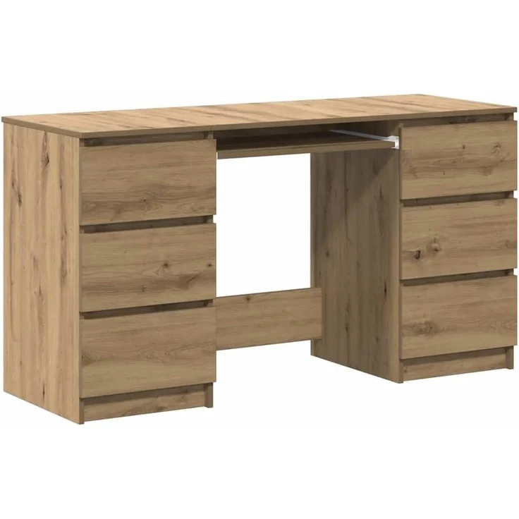 vidaXL Schreibtisch Artisan-Eiche 140x50x77 cm Holzwerkstoff 855961 – Bild 1