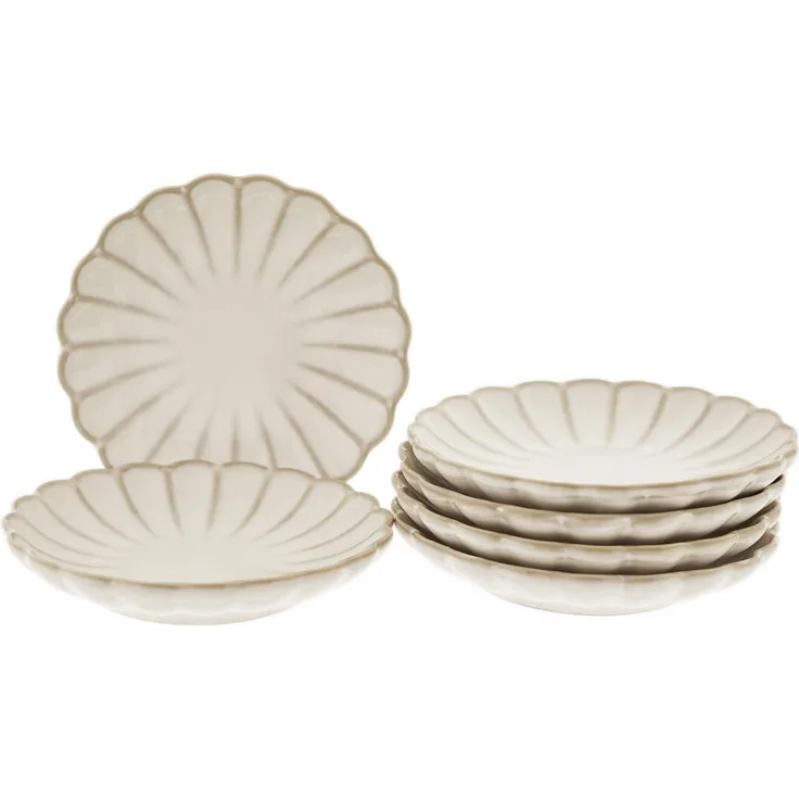 Bloomy 6-tlg. Saucenschalen, kleine Servierteller aus Porzellan - 11 x 2 cm