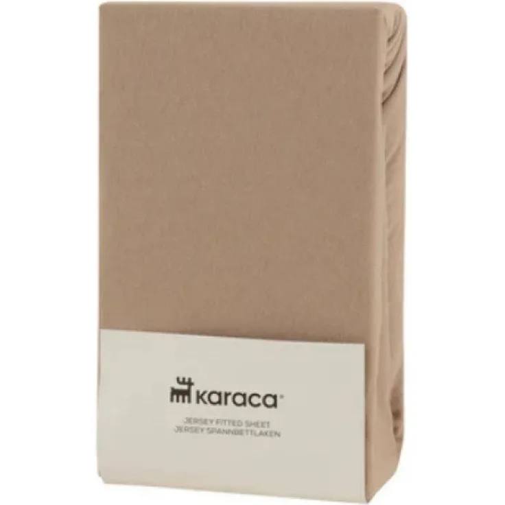 Karaca Bett-Set Karaca Home Jersey Spannbettlaken Bettlaken 160x200+30 cm, Beige