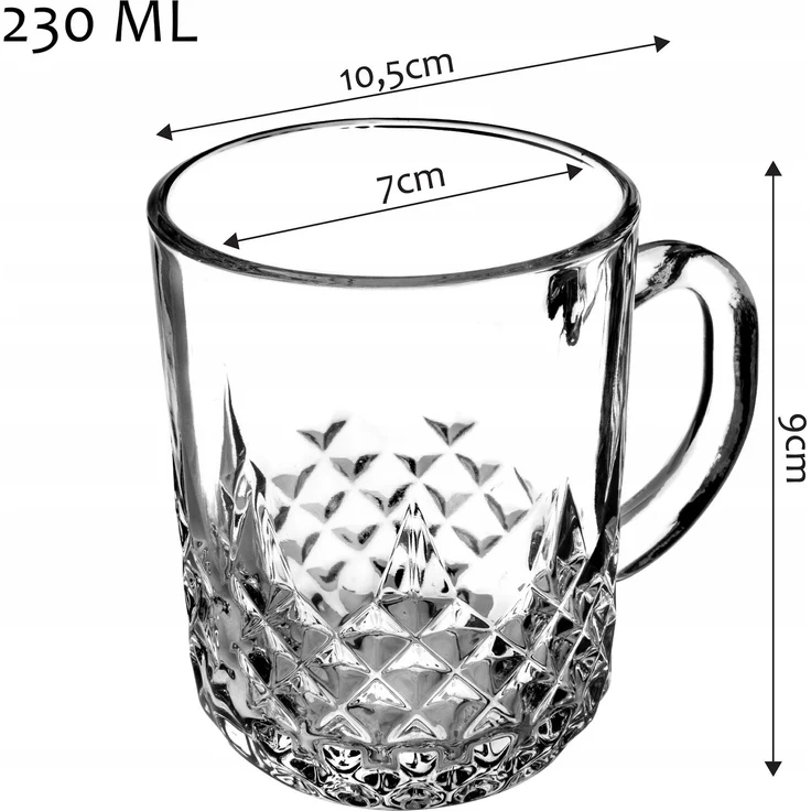 KADAX 6x Tee- und Kaffeegläser, 230 ml, Getränkeglas-Set mit Griff – Bild 3