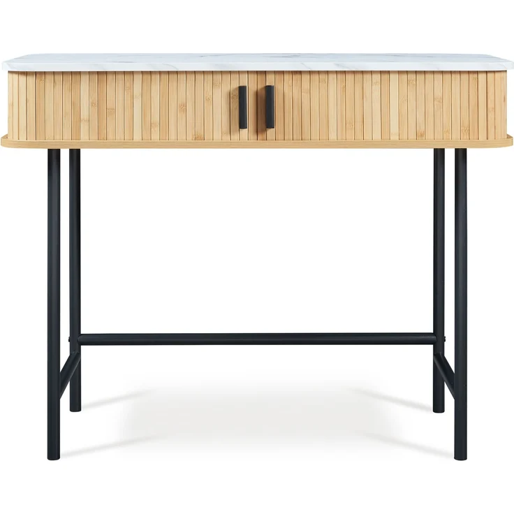 Konsolentisch Tvedestrand 100x50x76 cm Marmorweiß/Holzfarben [en. casa] – Bild 5