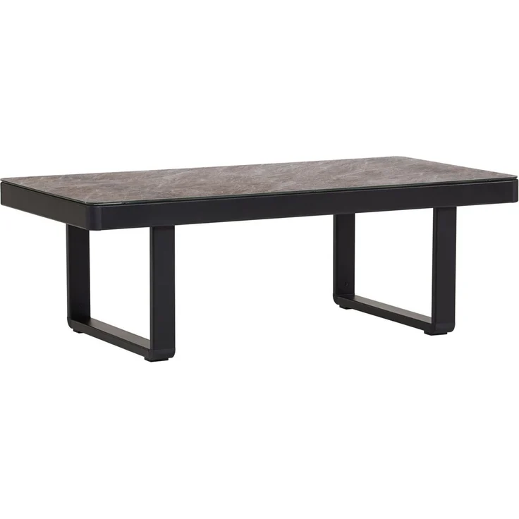 12tlg. Gartenmöbel Lounge-Set aus Aluminium - Schwarz mit Teakholz – Bild 9