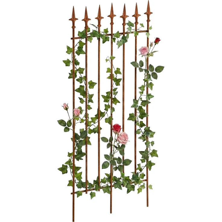 Rankgitter FREYA - 50x0,7x100cm, Metall, Antik-Braun | Rankhilfe Kletterpflanzen Gartendekoration – Bild 1