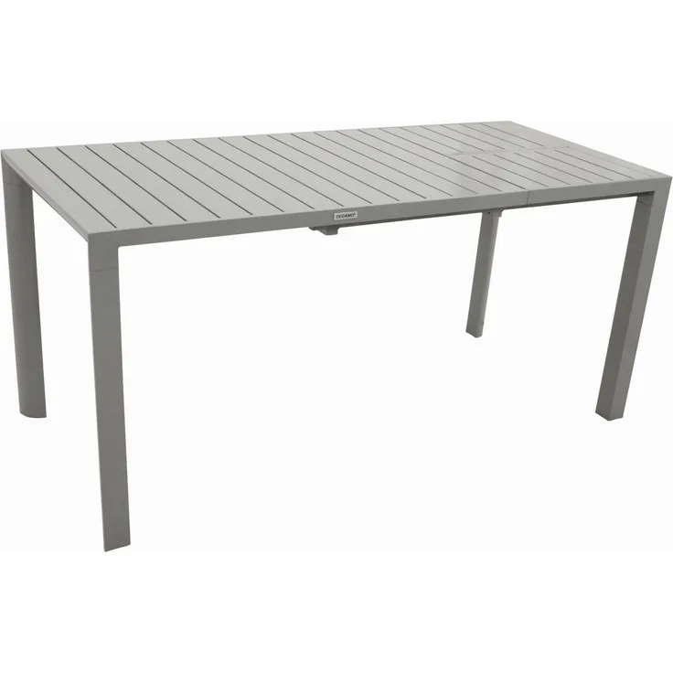 DEGAMO BAGO Garten-Ausziehtisch, Aluminium, silbergrau, 120/162x70cm