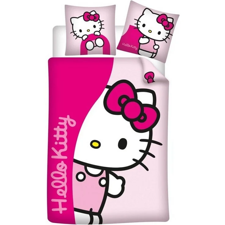 Hello Kitty Bettwäsche Hello Kitty Mädchen Flanell Bettwäsche 2tlg. Set 135-140x200 65x65, Baumwolle, 2 teilig, 100% Baumwolle – Bild 1