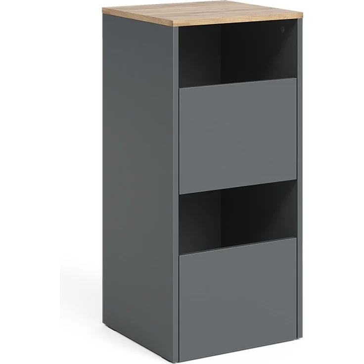 Wäscheschrank Viktor Anthrazit/Goldkraft Eiche 40.2 x 88.2 cm mit 2 Türen Vicco – Bild 1