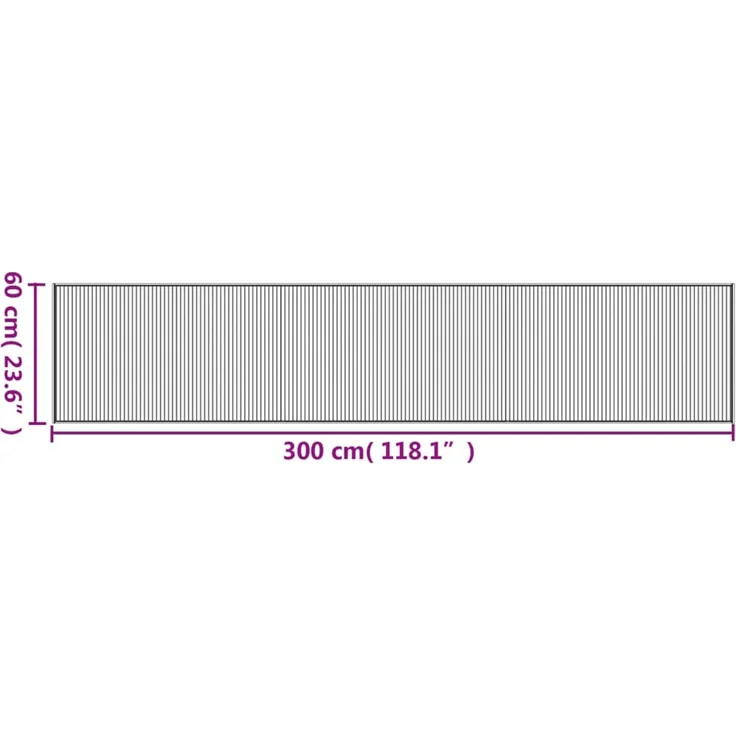 vidaXL Teppich Rechteckig Schwarz 60x300 cm Bambus 376840 – Bild 7