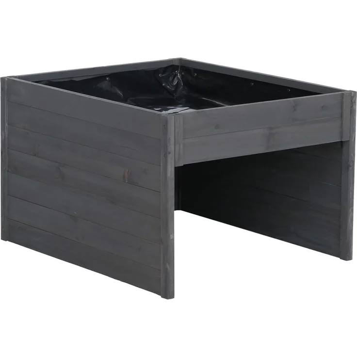 Mähroboter-Garage mit Pflanzkasten HWC-Q17, Unterstand Rasenmäher, Holz FSC®-zertifiziert 50x70x80cm ~ anthrazit-grau – Bild 6