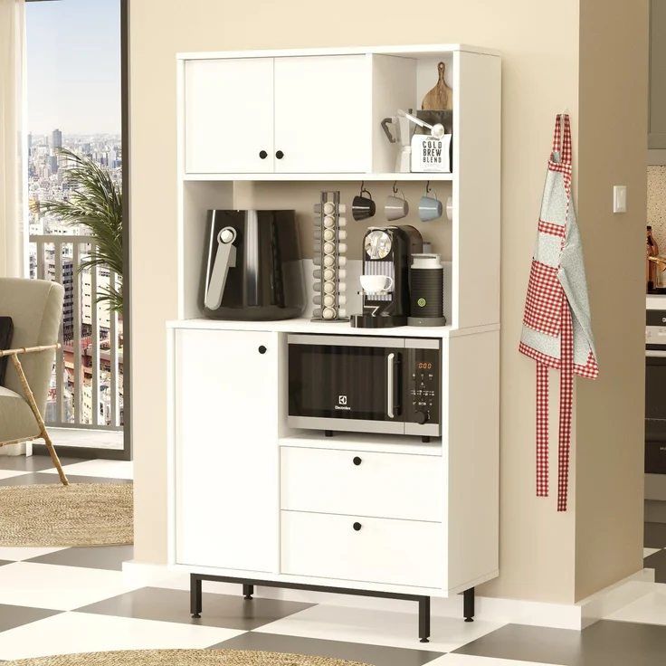 Skye Decor 'LAT3-W' Mehrzweckschrank, Weiß, 88 x 161,2 x 35,5 cm – Bild 2