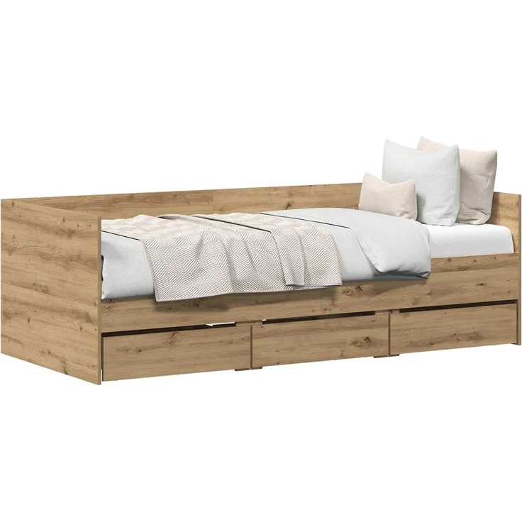 vidaXL Tagesbett mit Kopfteil Artisan-Eiche 90 x 200 cm Holzwerkstoff 3333994 – Bild 2