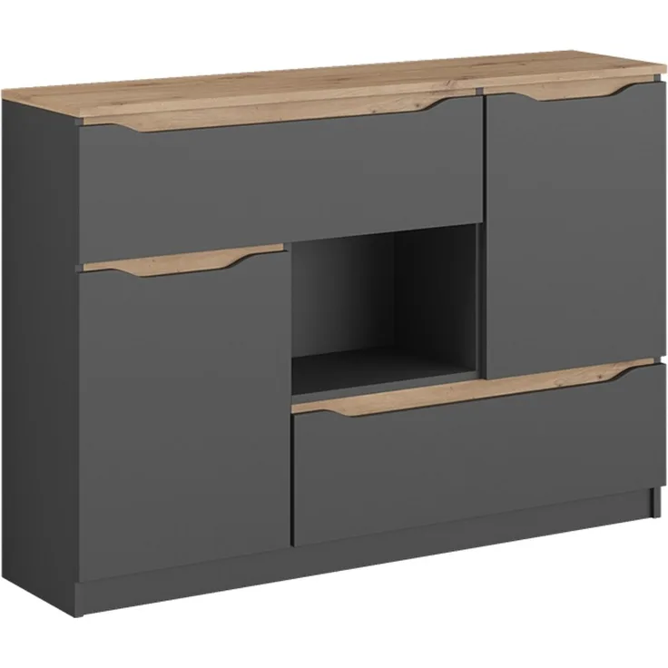 Sideboard Ruben Anthrazit/Artisan-Eiche 120x83.6 cm Vicco