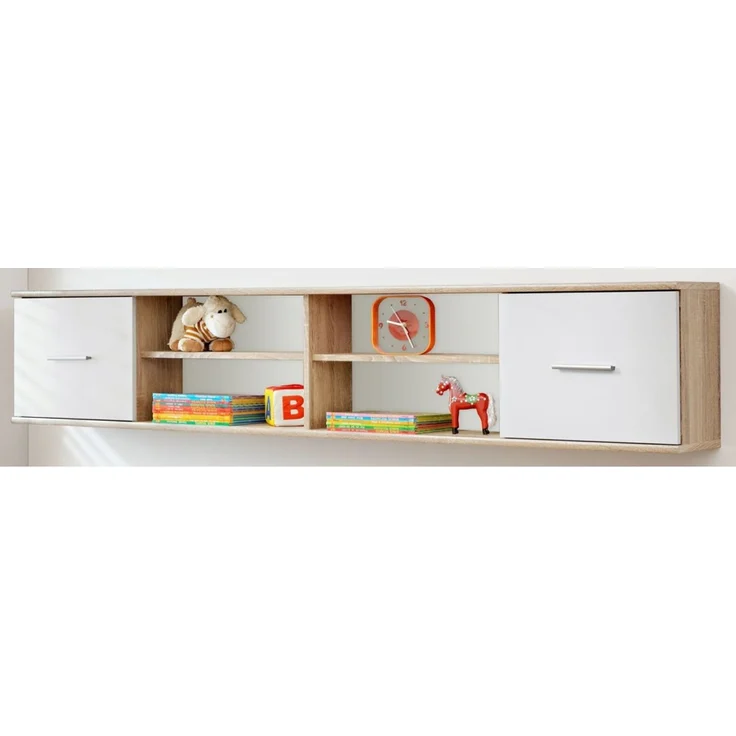 Hängeregal Superior in weiß und Eiche 204 cm – Bild 1