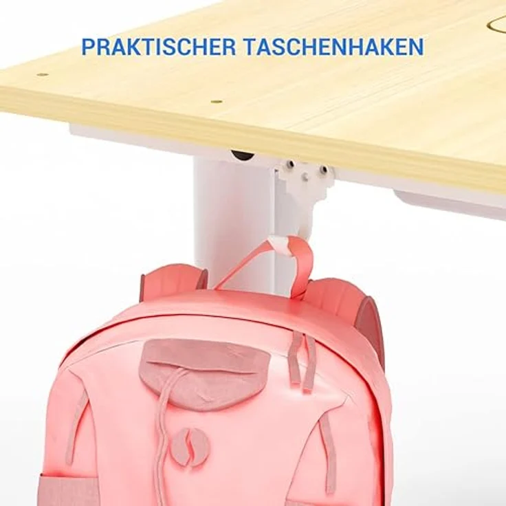 FlexiSpot SD2 Kinderschreibtisch elektrisch höhenverstellbar, neigbar, mit Stauraum & Taschenhaken – ergonomisch & praktisch – Bild 7