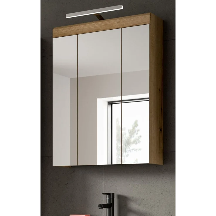 Badezimmer Spiegelschrank Shawn in Eiche 60 cm – Bild 1