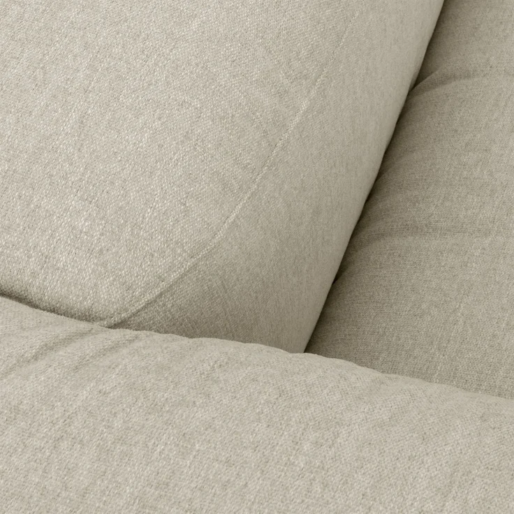 Sofa 4-Sitzer mit Hocker links Kattrina Flachgewebe creme – Bild 4