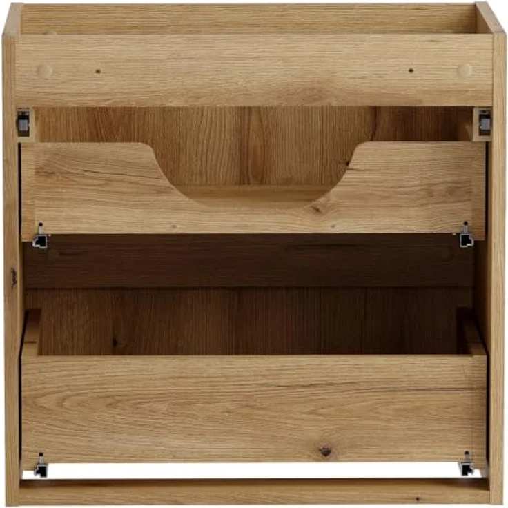Lomadox Waschbeckenschrank NEWPORT-56-EVOKE 60 cm breit mit 2 Schubladen, Eiche mit gerillter Front – Bild 7