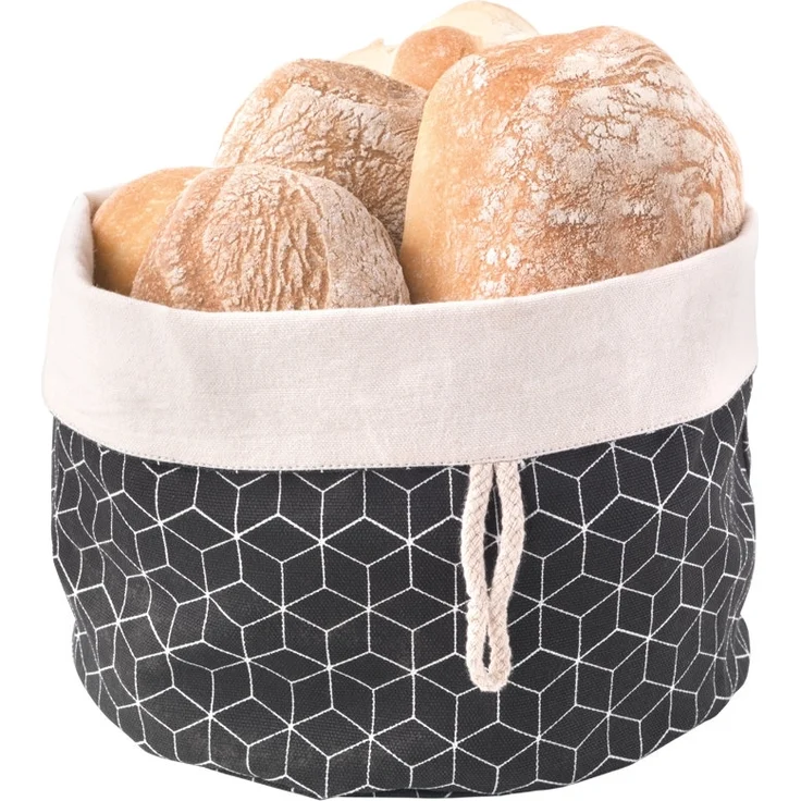 METALTEX 239250000 Faltbarer Brotkorb mit Knopf-Verschluss, Baumwolle / Aufbewahrungsbeutel für Brot – Bild 2