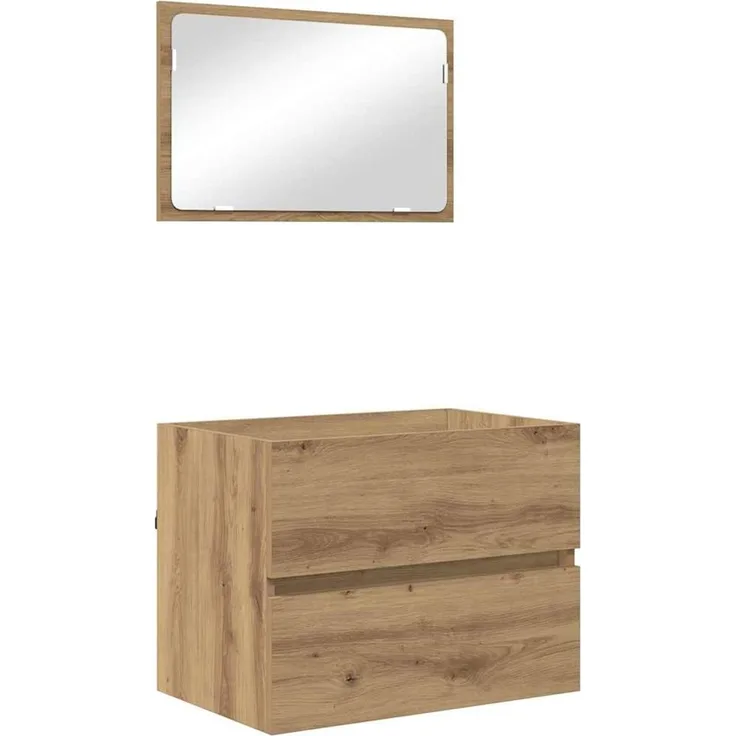 vidaXL Badezimmermöbel-Set 2 pcs Artisan-Eiche Sperrholz und Metall 875433