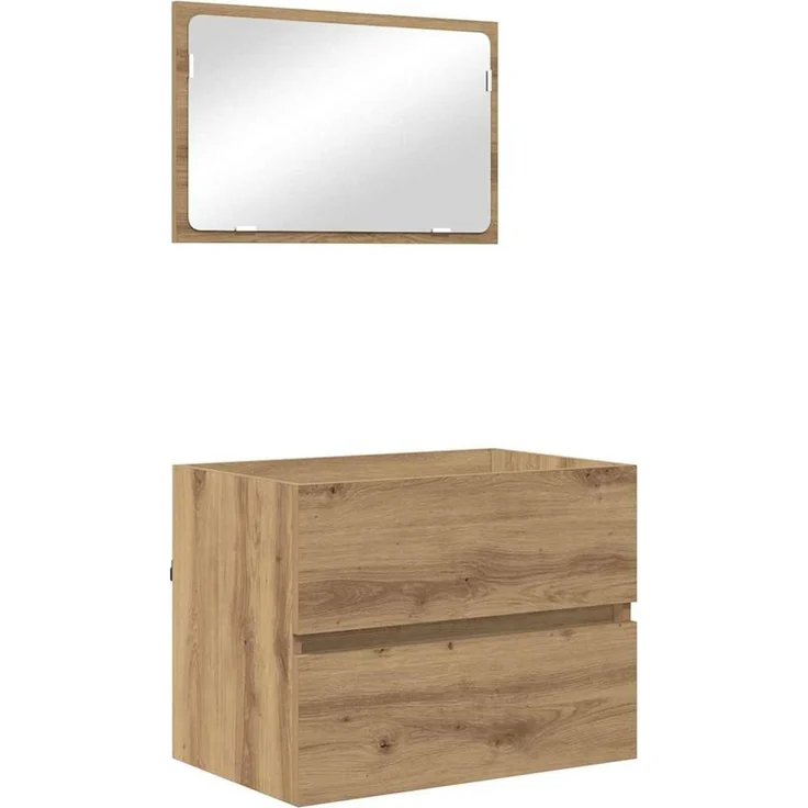 vidaXL Badezimmermöbel-Set 2 pcs Artisan-Eiche Sperrholz und Metall 875433 – Bild 1