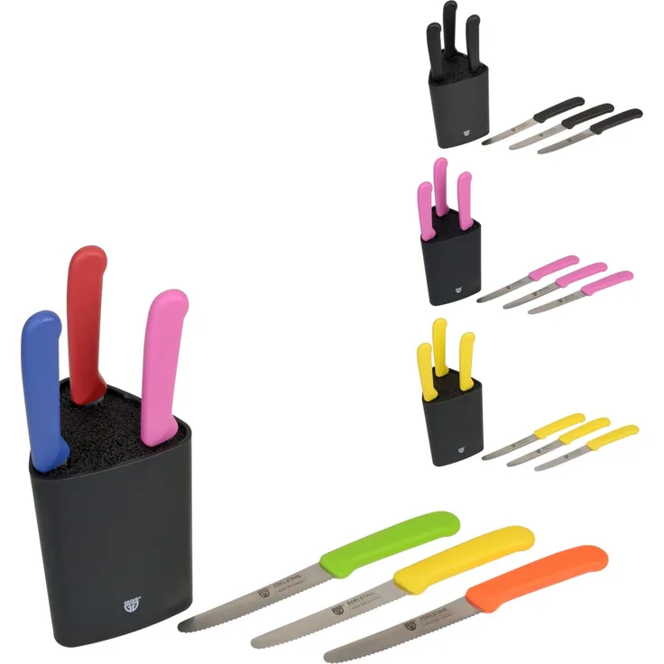 Universal-Messerblock schwarz mit Messern bunt