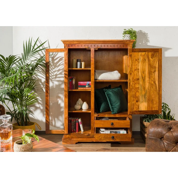 Vitrine Akazie 110x45x155 honig lackiert OXFORD #0425 – Bild 4
