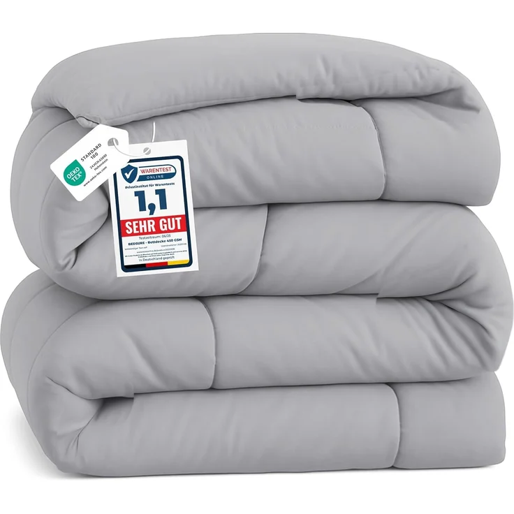 BEDSURE Bettdecke 135x200 Winterdecke 450gsm - Warm Winterdecke 135x200 cm für Winter, 200x135 Waschbar Dicke Winterbettdecke, Grau – Bild 1